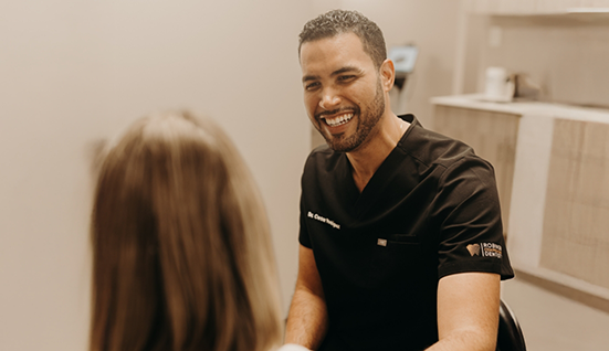 Young woman getting a dental exam